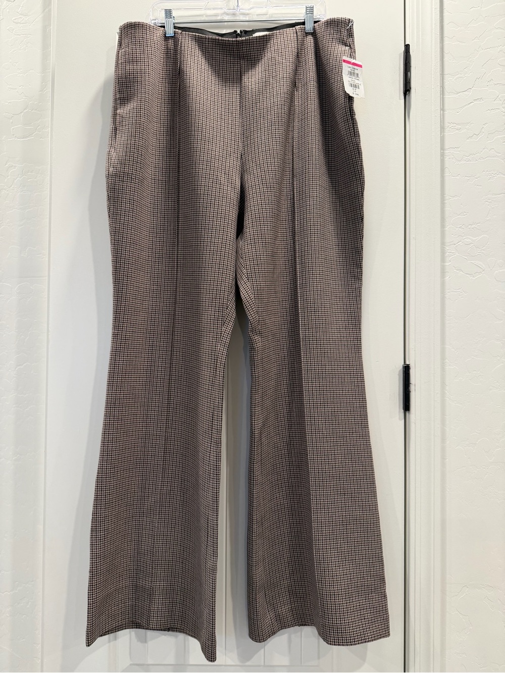 Nordstrom Houndstooth Wide Leg Trousers Size 18